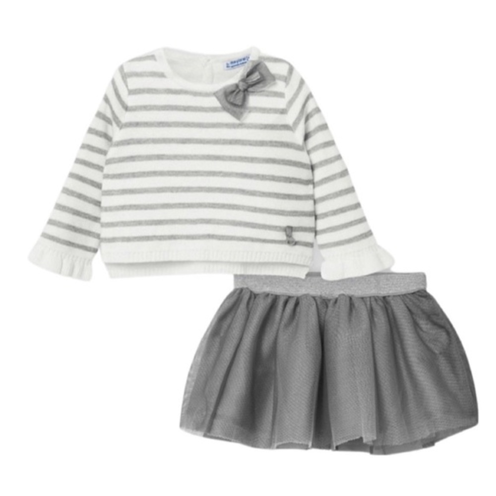 MAYORAL BABY GIRL SWEATER WITH TULLE SKIRT NWOT